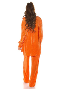Conjunto laranja com calças e casaco BeStylish