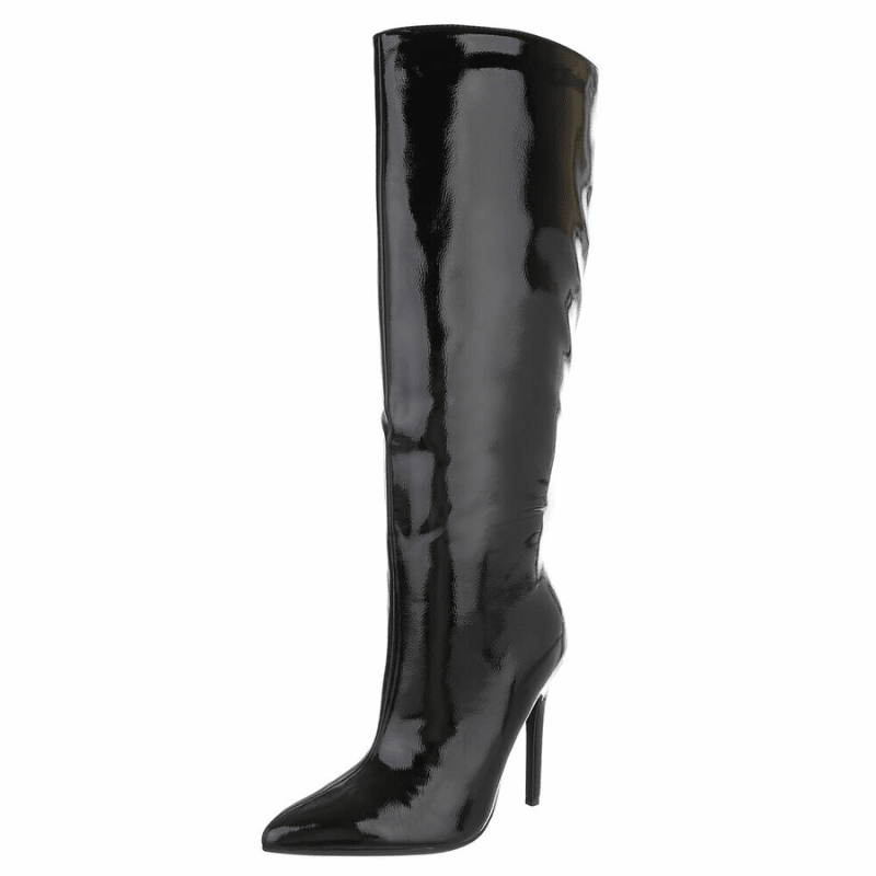 botas pretas salto agulha efeito espelhado BeStylish 