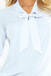 Blusa branca de mangas compridas BeStylish