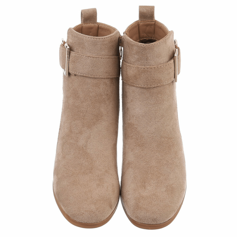 botins de salto alto caqui BeStylish