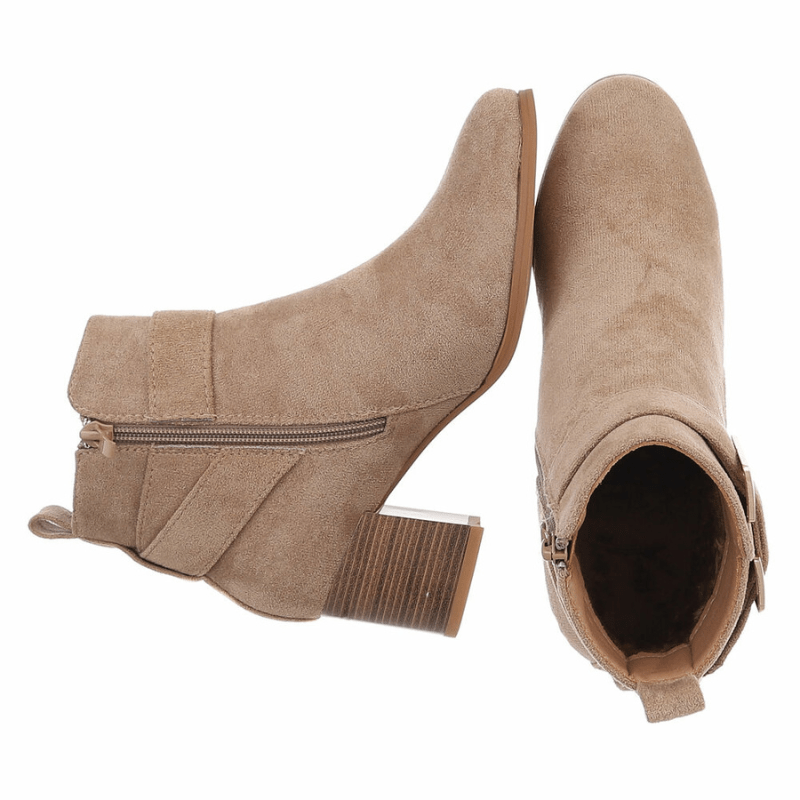 botins de salto alto caqui BeStylish