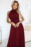 vestido de cerimónia comprido com brilho bordeaux BeStylish 