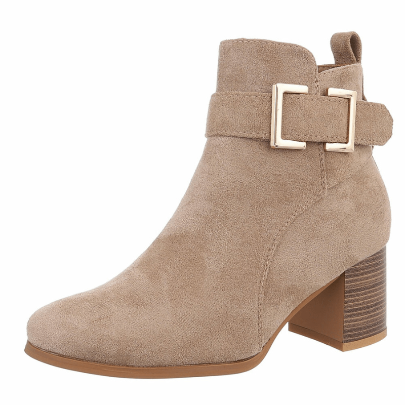 botins de salto alto caqui BeStylish