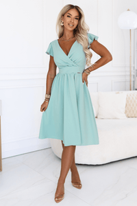 Vestido de cerimónia curto verde-pistácio BeStylish