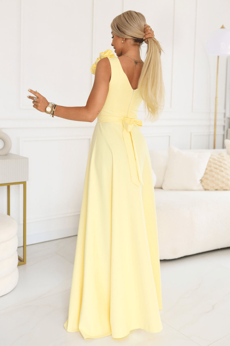 Vestido de casamento amarelo comprido BeStylish