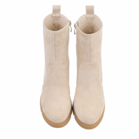 botins beges de camurça de salto alto BeStylish