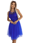 Vestido de cerimónia azul com renda e tule BeStylish