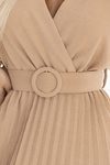 vestido de cerimónia plissado cappuccino  BeStylish 