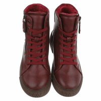 botins bordeaux com atacadores e fecho BeStylish