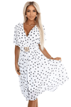 Vestido médio com bolinhas polka dots branco BeStylish 
