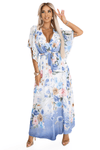 Vestido de cerimónia azul bebé floral BeStylish 