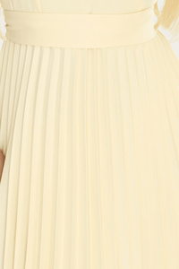 vestido de cerimónia curto plissado  amarelo BeStylish