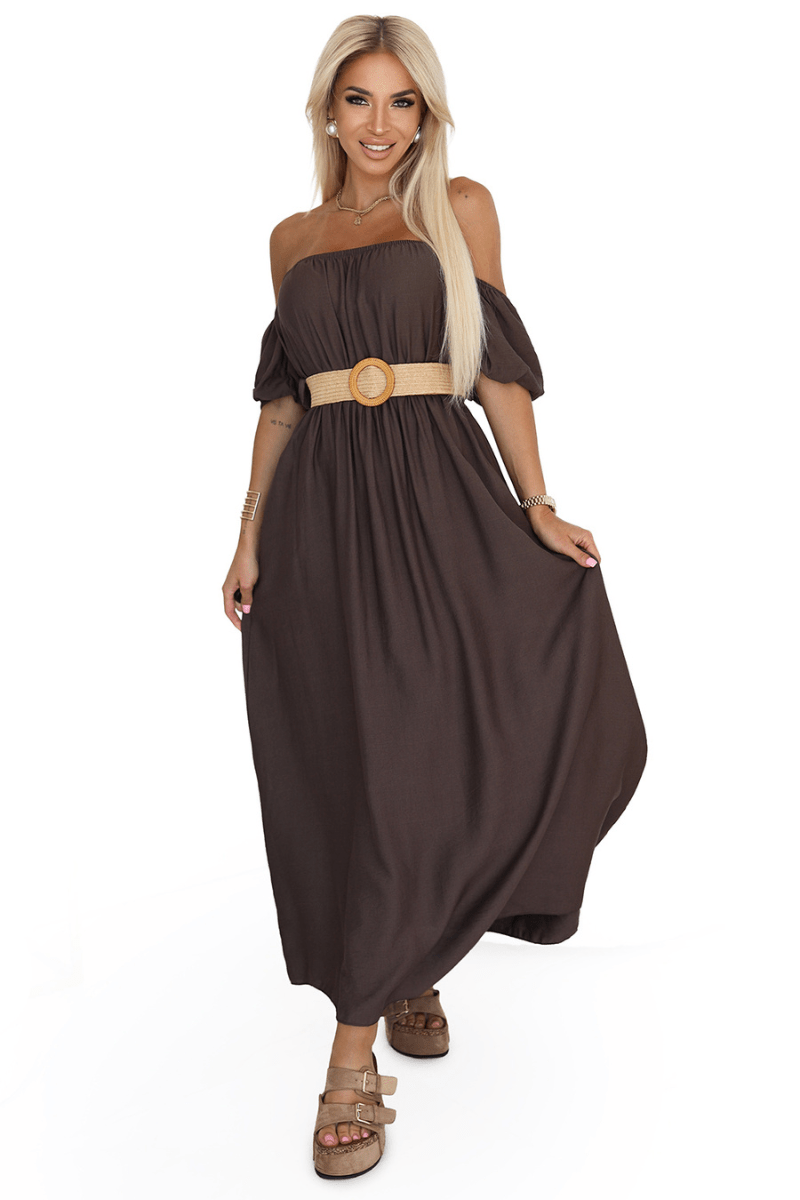 Vestido comprido castanho BeStylish 