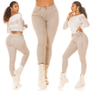 jeans beges de cintura subida BeStylish 