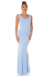 vestido de cerimónia comprido azul bebé estilo sereia BeStylish 