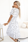 Vestido médio com bolinhas polka dots branco BeStylish 