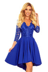 Vestido de cerimónia médio azul clássico Nicolle