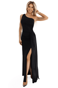 Vestido de cerimónia comprido preto  brilhante BeStylish 
