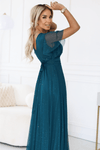 vestido de cerimónia comprido verde brilhante BeStylish