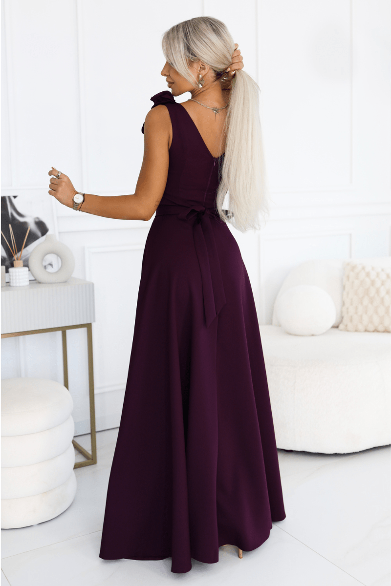Vestido de casamento roxo comprido BeStylish