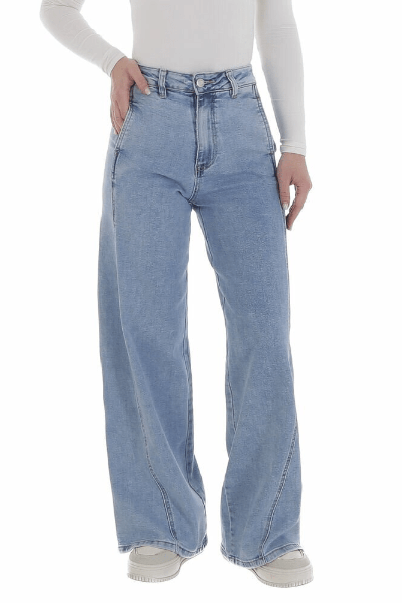 Jeans calças de ganga largas de citura subida BeStylish 
