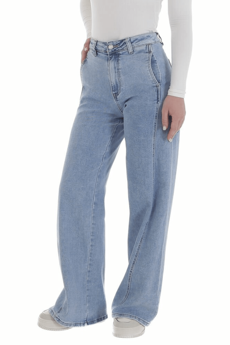 Jeans calças de ganga largas de citura subida BeStylish 