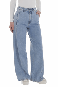 Jeans calças de ganga largas de citura subida BeStylish 