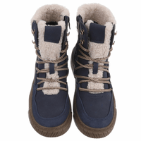 botins azuis com pêlo e atacadores BeStylish