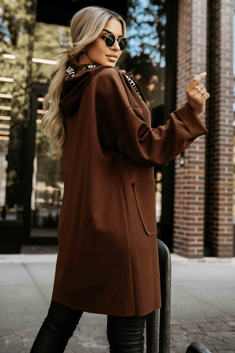casaco castanho com carapuço BeStylish 