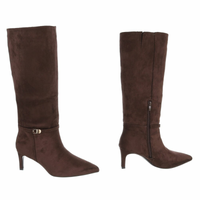 Botas castanhas de camurça cano largo BeStylish