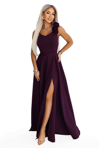 Vestido de casamento roxo comprido BeStylish