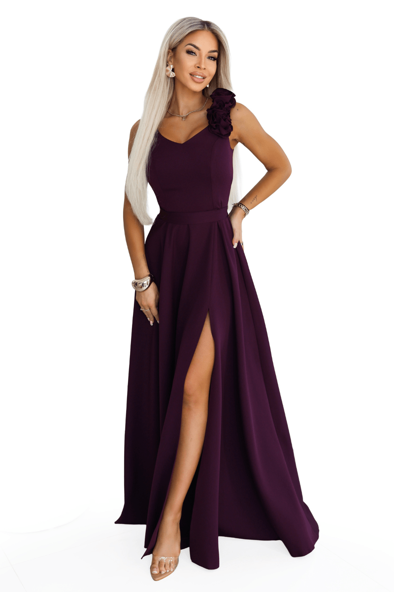Vestido de casamento roxo comprido BeStylish