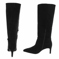 Botas pretas de camurça cano largo BeStylish