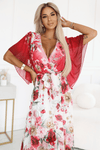 Vestido de cerimónia vermelho floral BeStylish 
