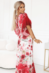 Vestido de cerimónia vermelho floral BeStylish 