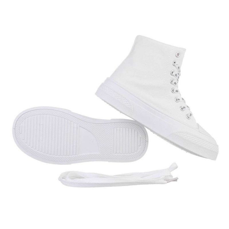 Ténis sapatilhas altos de tecido estilo all star branco BeStylish