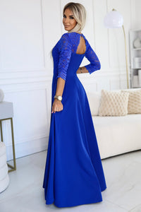 vestido de cerimónia comprido azul royal BeStylish