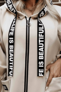 casaco bege com carapuço BeStylish 