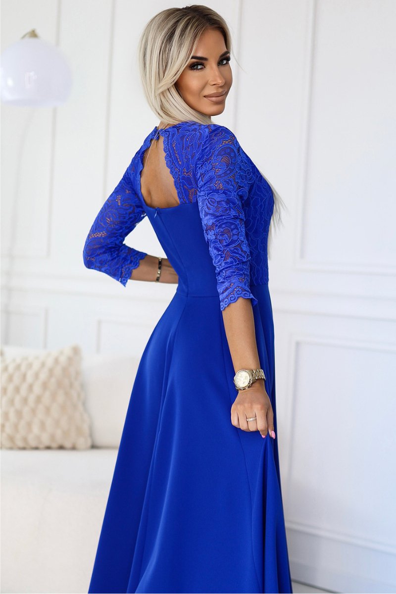 vestido de cerimónia comprido azul royal BeStylish