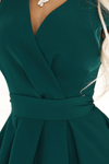 vestido de cerimónia médio verde mangas curtas BeStylish