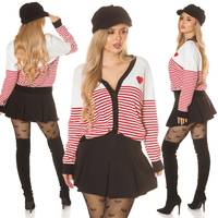 casaco de malha cardigan às riscas BeStylish