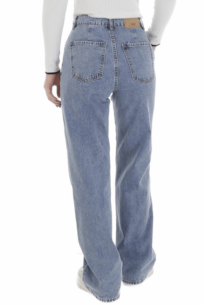Jeans calças de ganga largas de citura subida BeStylish 