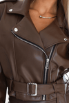 casaco de pele castanho BeStylish 