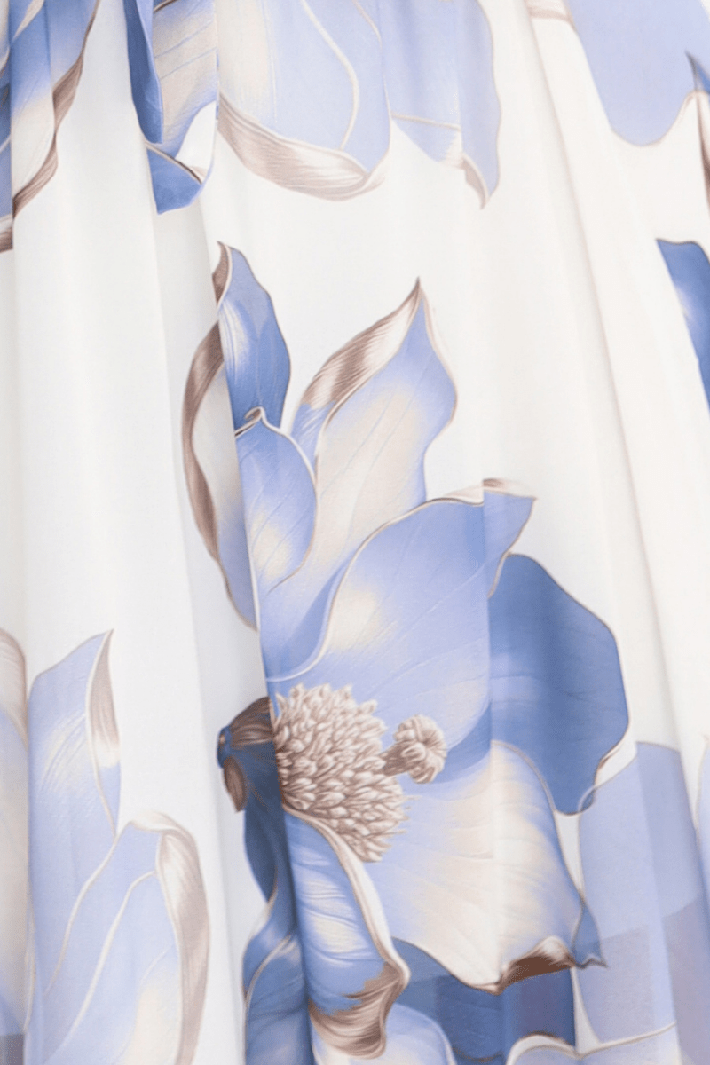 Vestido médio floral azul BeStylish 
