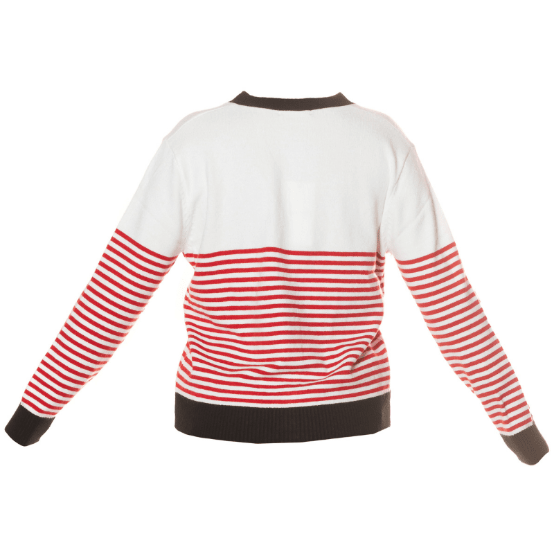 casaco de malha cardigan às riscas BeStylish