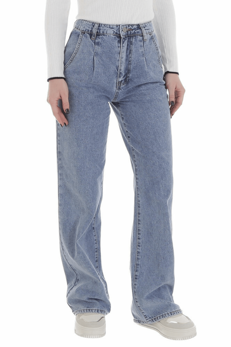 Jeans calças de ganga largas de citura subida BeStylish 