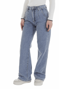 Jeans calças de ganga largas de citura subida BeStylish 