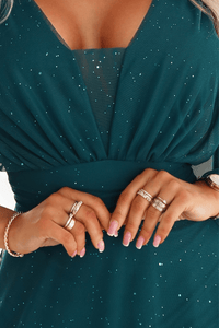 vestido de cerimónia comprido verde brilhante plus size BeStylish