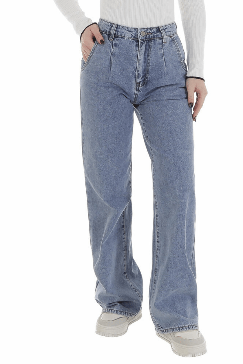 Jeans calças de ganga largas de citura subida BeStylish 