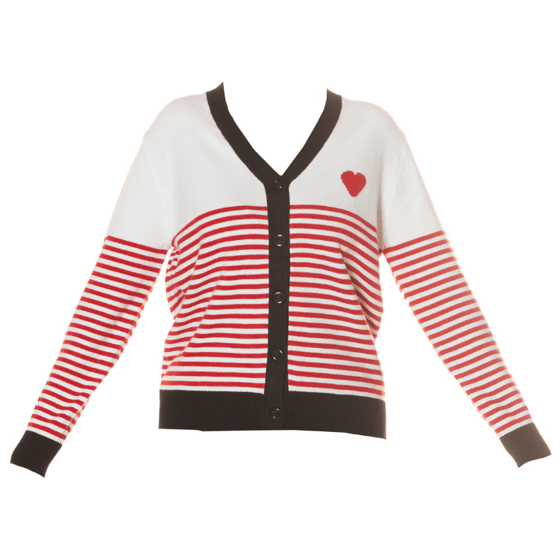 casaco de malha cardigan às riscas BeStylish